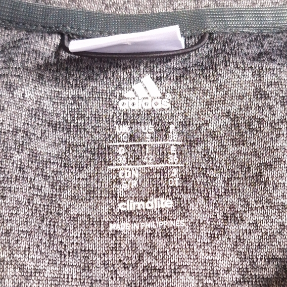 Adidas Climate Sample Heathered Gray Short Sleeve Cold Shoulder Shirt, Medium - Picture 6 of 12